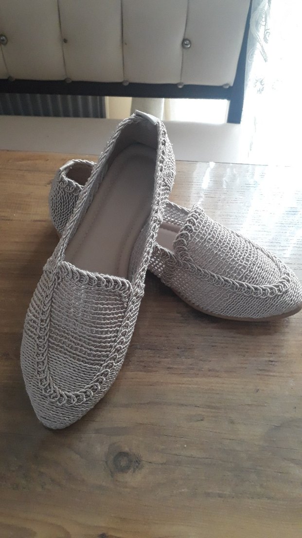 Örgü Detaylı Bej Kadın Babet Ayakkabı - Görsel 3