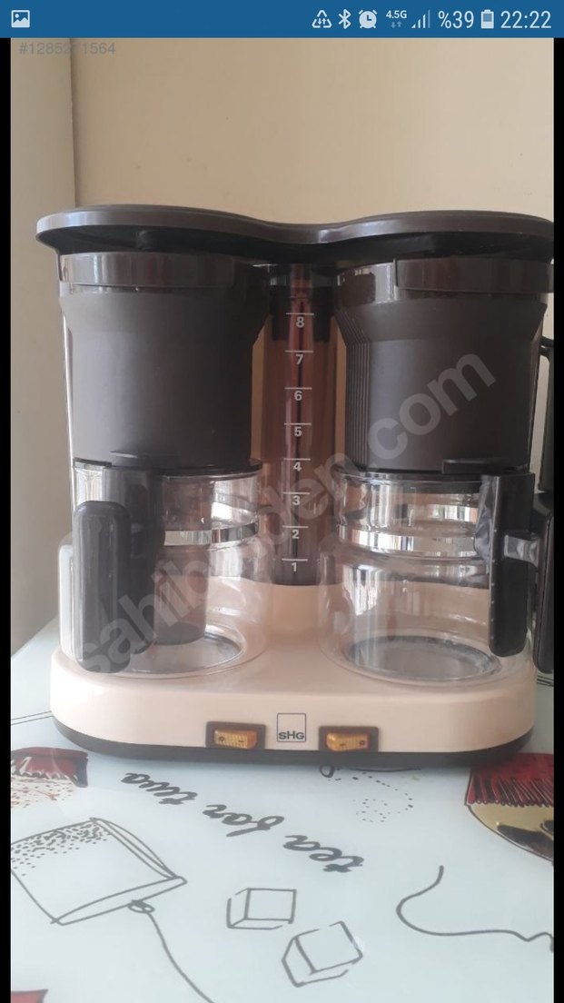 Bej Çift Demlik Kahve Makinesi - Görsel 4