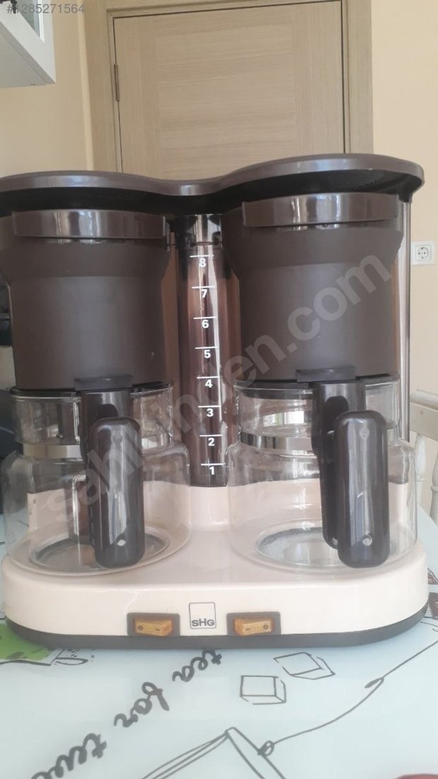 Bej Çift Demlik Kahve Makinesi - Görsel 5