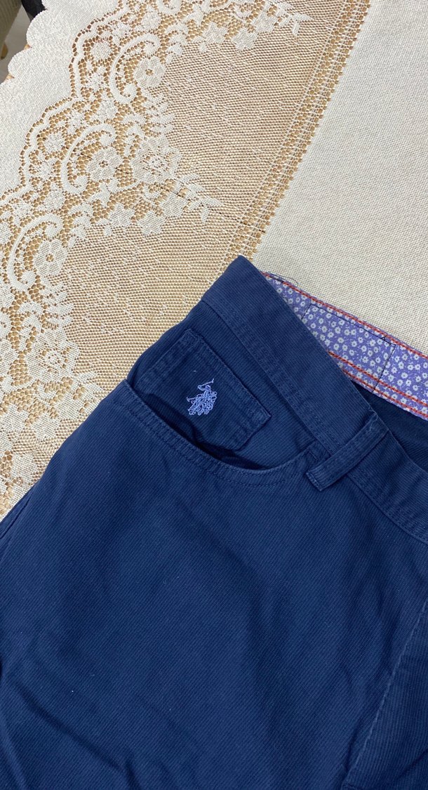 Erkek Lacivert Kemerli Pamuk Şort - Görsel 4