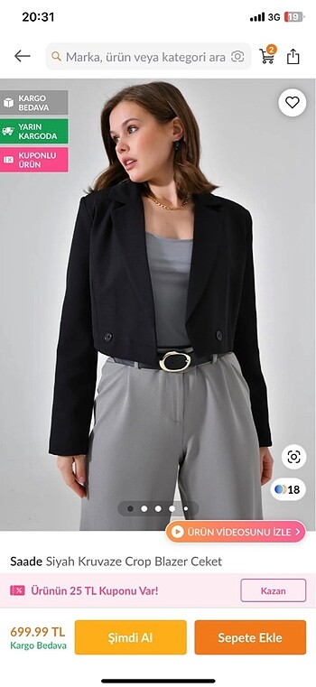 crop blazer ceket