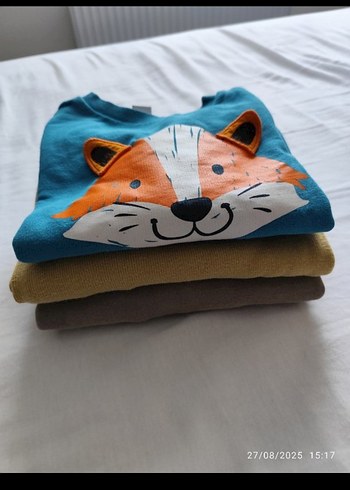Renkli Baskılı Erkek Çocuk Sweatshirt