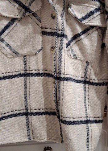Düğmeli Bej Ekose gömlek - Görsel 4