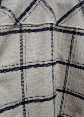Düğmeli Bej Ekose gömlek - Görsel 5