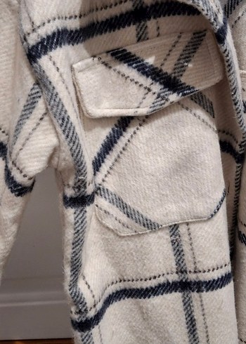 Düğmeli Bej Ekose gömlek - Görsel 3