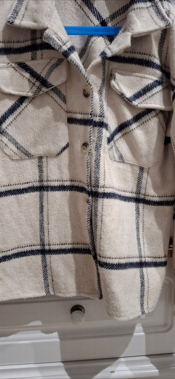 Düğmeli Bej Ekose gömlek - Görsel 4