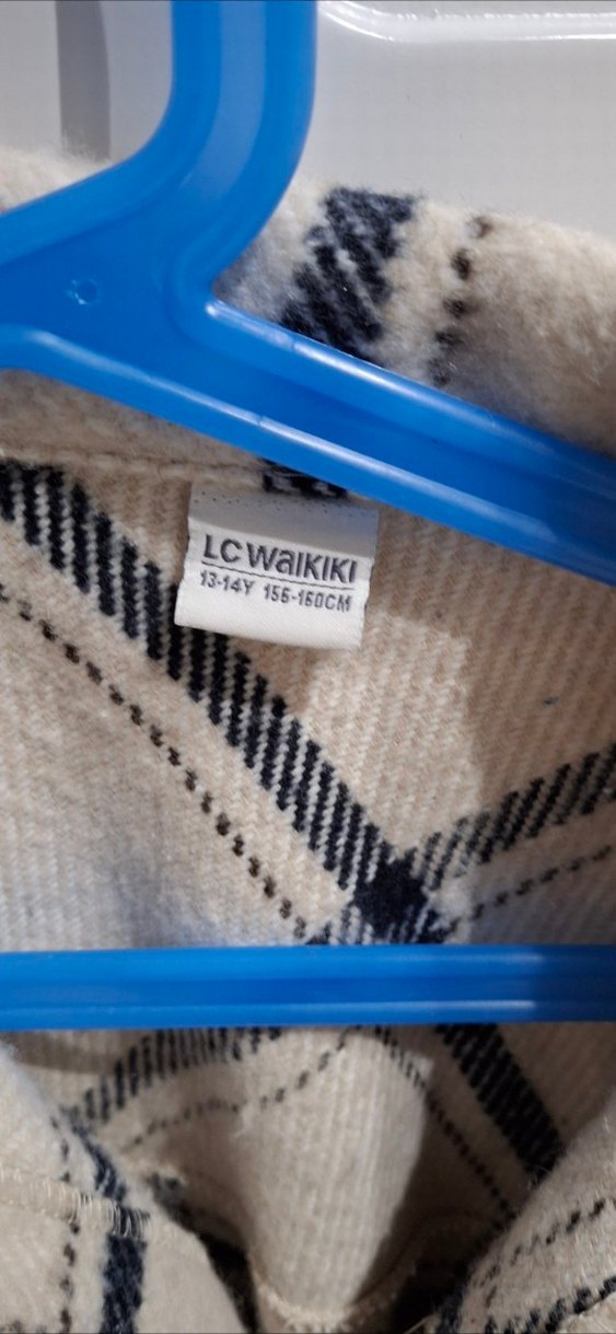 Düğmeli Bej Ekose gömlek - Görsel 2