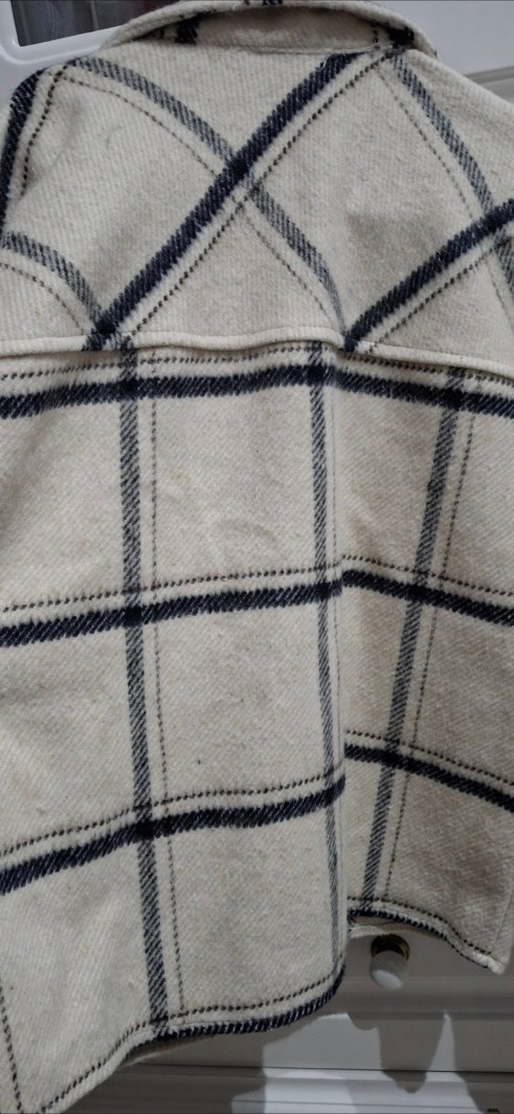 Düğmeli Bej Ekose gömlek - Görsel 5