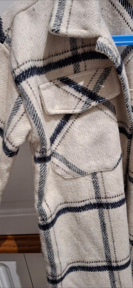 Düğmeli Bej Ekose gömlek - Görsel 3