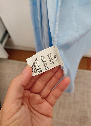 s Beden Açık mavi kadın gömlek