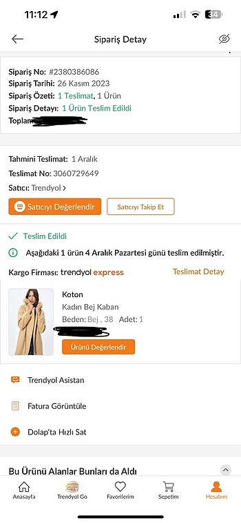 38 Beden camel Renk Koton kaşe kaban