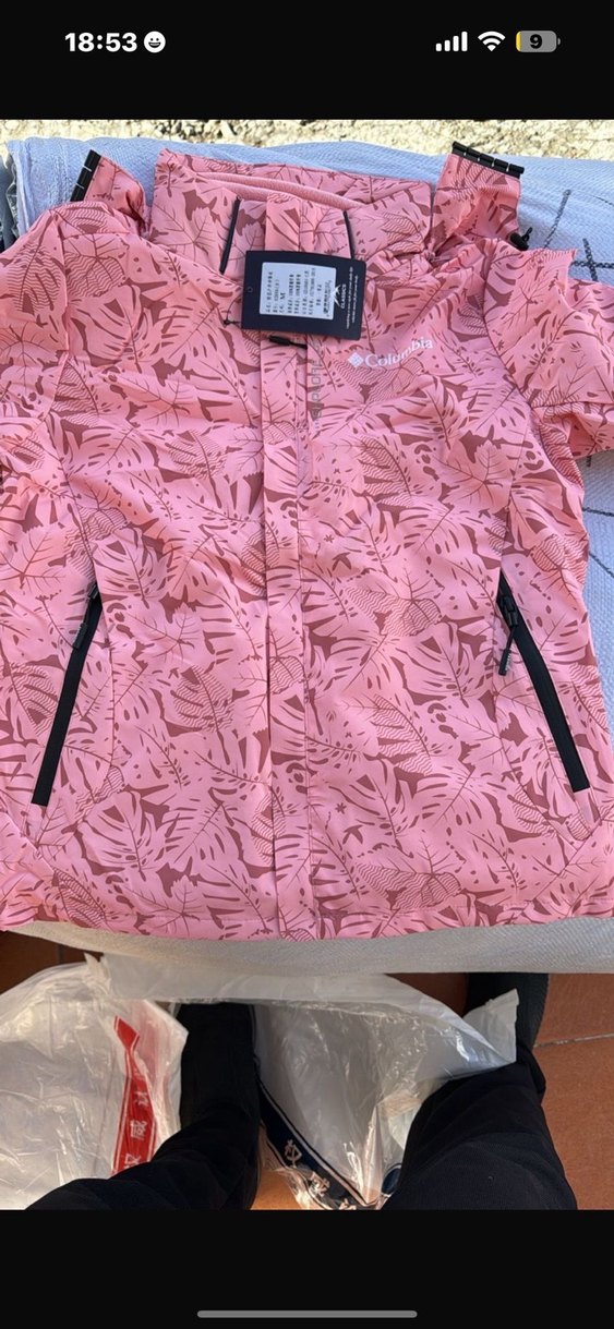 Columbia Pembe Kamuflaj Kapüşonlu kadın Yağmurluk - Görsel 2