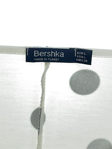 l Beden beyaz Renk Bershka Kısa Elbise %70 İndirimli.