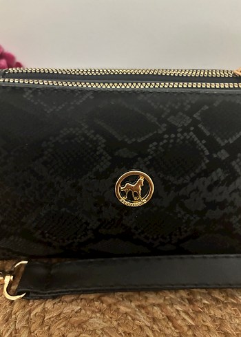 Siyah üç bölmeli cüzdan çanta / Portföy - Görsel 2