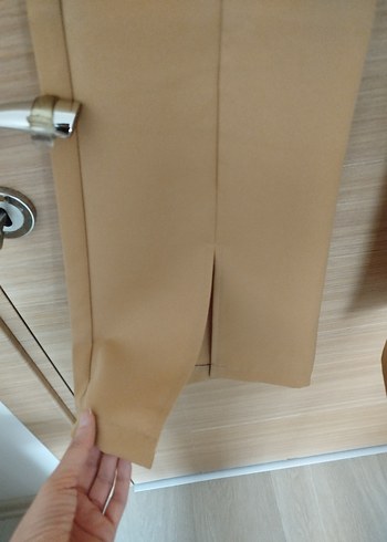 m Beden camel Renk Bej Midi Kadın Kumaş Pantolon