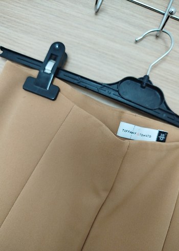 Tiffany Tomato Bej Midi Kadın Kumaş Pantolon