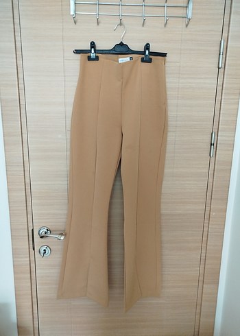 Bej Midi Kadın Kumaş Pantolon