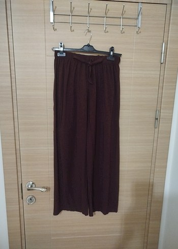 Kahverengi Piliseli Salaş Kadın Pantolon
