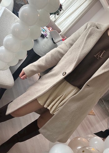 Bej Mini Kadın Deri Kaban - Görsel 6