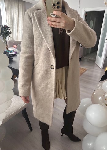 Bej Mini Kadın Deri Kaban - Görsel 2