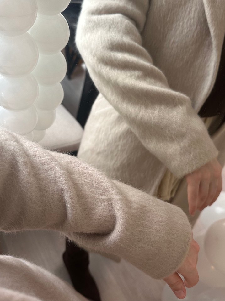 Bej Mini Kadın Deri Kaban - Görsel 4