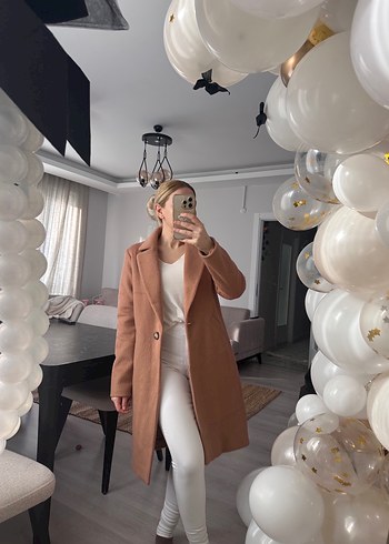 Taba Midi Kadın Yün Kaban - Görsel 2