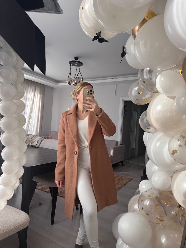 Taba Midi Kadın Yün Kaban - Görsel 2