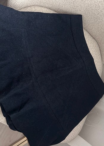 Beyaz Pamuk Mini Etek - Görsel 3