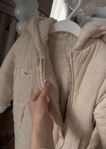 Kız Bebek Beyaz Kürklü Tulum - Görsel 5