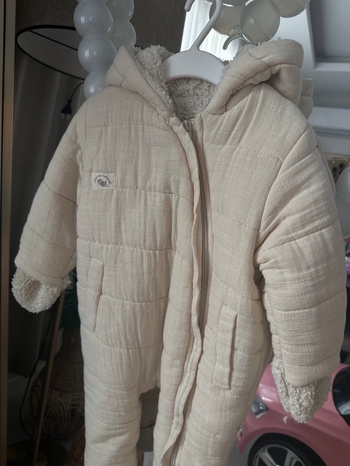 Kız Bebek Beyaz Kürklü Tulum - Görsel 2