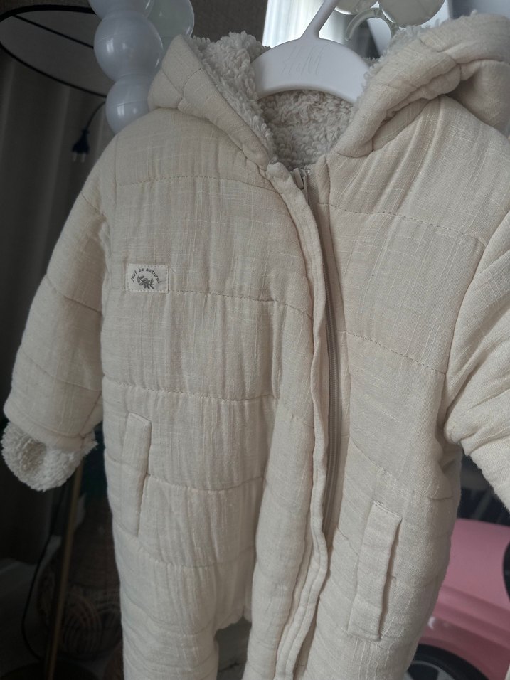 Kız Bebek Beyaz Kürklü Tulum - Görsel 4