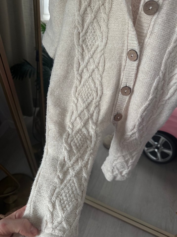 Bej Örgü Kız Bebek Tulum - Görsel 4