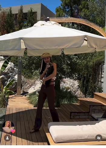 Kadın kahverengi ip detaylı esnek tayt - Görsel 4