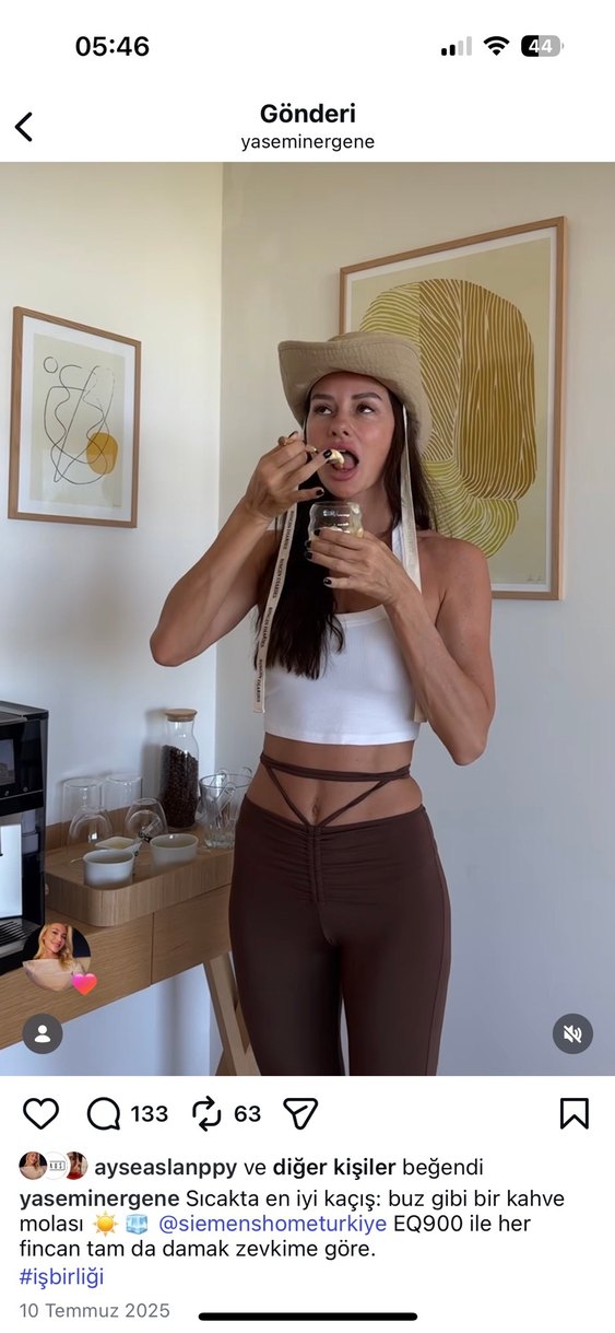 Kadın kahverengi ip detaylı esnek tayt - Görsel 2