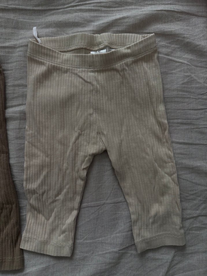 Kız Çocuk Bej Piliseli Pamuklu Tayt - Görsel 4