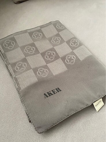 Aker şal,Aker gri şal,dama şal ,monogram şal