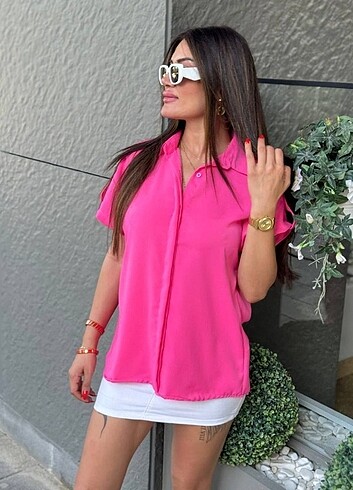 Apolet detay Pembe gömlek