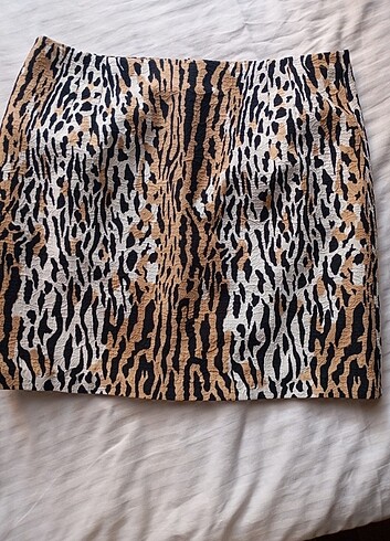 42 Beden Koton leopar çok şık etek