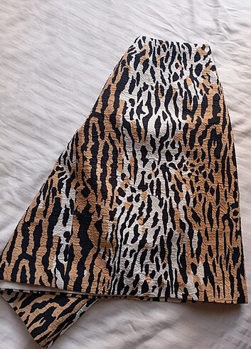 42 Beden çeşitli Renk Koton leopar çok şık etek
