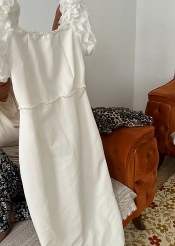 Beyaz Mini beyaz elbise - Görsel 3
