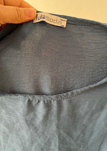 Mavi V Yaka  Midi Tunik - Görsel 3