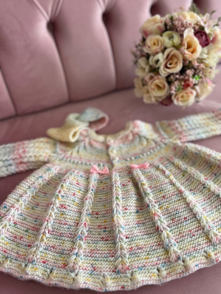 Kız Çocuk Çok Renkli Örgü elbise - Görsel 3