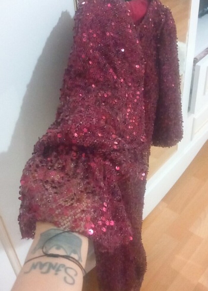 Pullu şık elbise  - Görsel 2