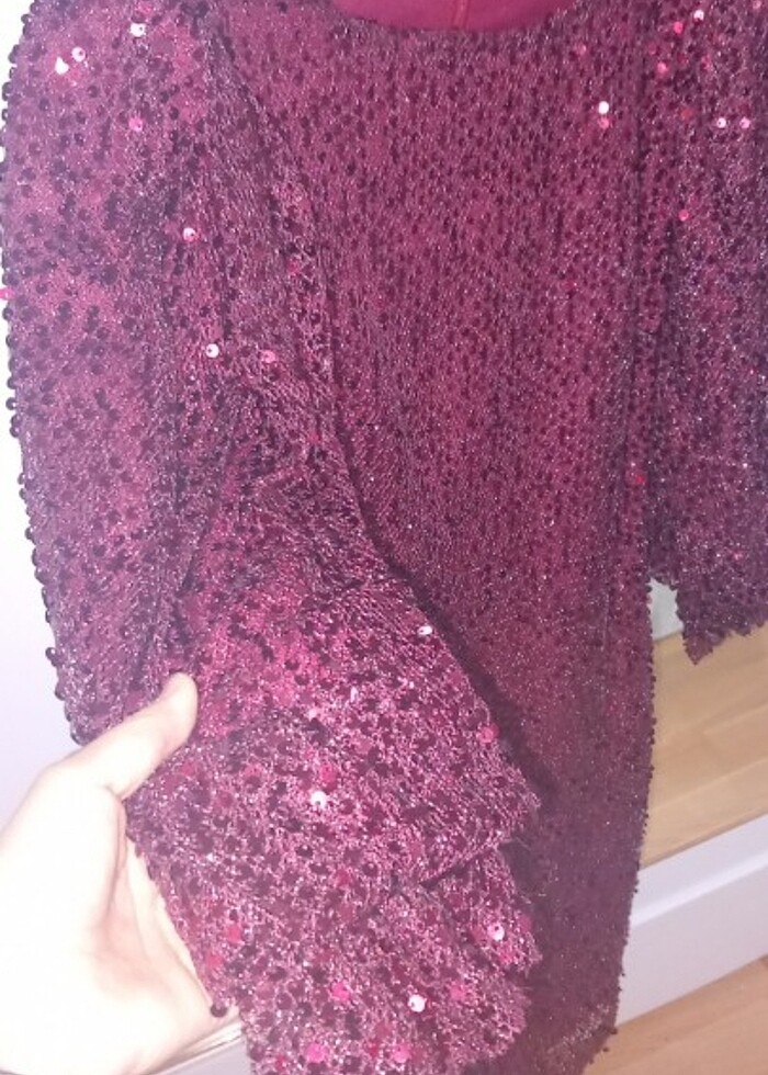 Pullu şık elbise  - Görsel 3