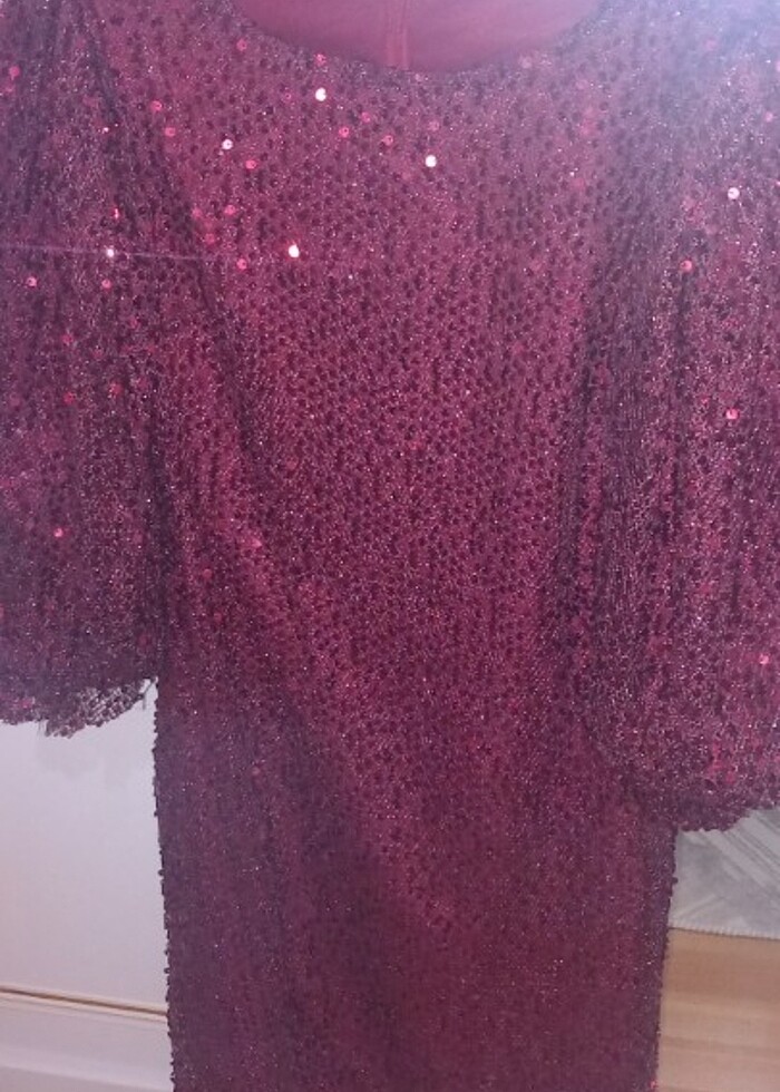 Pullu şık elbise  - Görsel 5