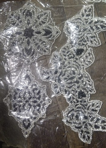 Siyah İşlemeli Boncuklu aplike büyük boyutlu - Görsel 6