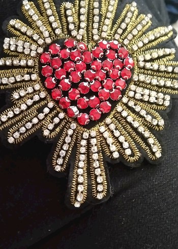 Siyah İşlemeli Boncuklu aplike büyük boyutlu - Görsel 19