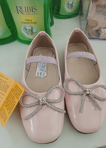 Beyaz Kız Çocuk Fiyonklu Babet Ayakkabı - Görsel 2