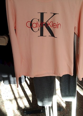 Calvin Klein Calvin Klein Gri Uzun Kollu Kadın Pijama Takımı