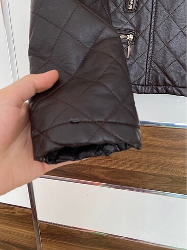 m Beden kahverengi Renk Kahverengi Kürklü Deri Ceket